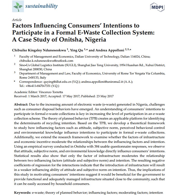 دانلود مقاله سیستم مدیریت پسماند الکتریکی در نیجریه